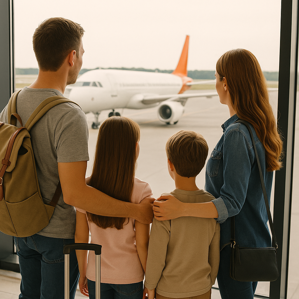 Ilustración moderna mostrando diversidad de personas: residentes, estudiantes, viajeros